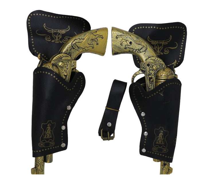 Dubbele Holster Geweren 29cm van Fiestas Guirca koop je bij Partywinkel