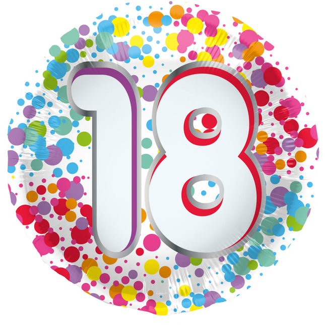 18 Jahre Helium Ballon Leer 45cm