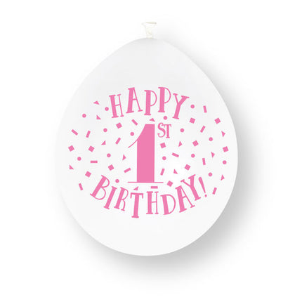 Latexballons zum 1. Geburtstag, rosa, 23 cm, 10 Stück
