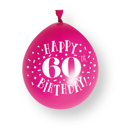 10ct Happy 60th Birthday 23cm Latex Balloons