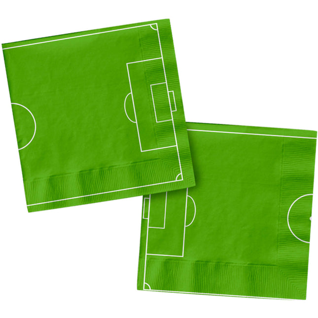 Fußball Servietten Hellgrün 33cm 20Stk