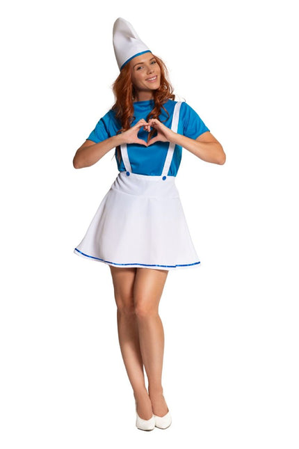 Schlümpfe Anzug Blau Weiß Damen