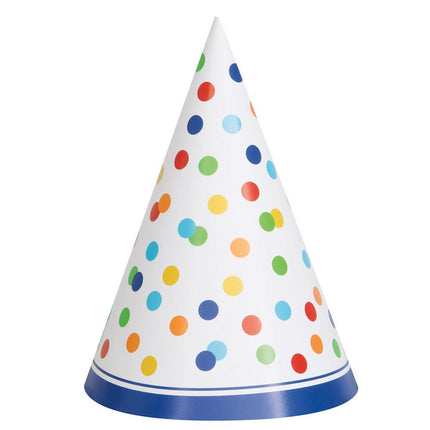 Feesthoedjes Confetti Regenboog 8st van Unique koop je bij Partywinkel
