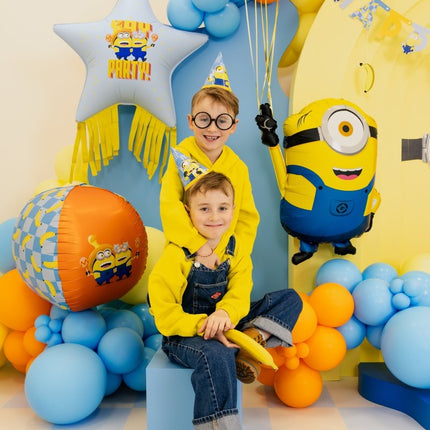 Feesthoedjes Minion Blauw Geel 16cm van Partydeco koop je bij Partywinkel