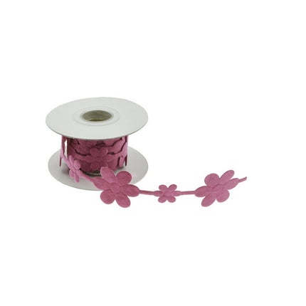 FILZBAND FUCHSIA BLUMEN 200 CM X 3,5 CM