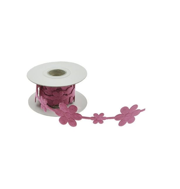 FILZBAND FUCHSIA BLUMEN 200 CM X 3,5 CM