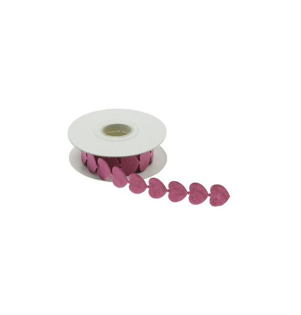 FILZBAND FUCHSIA HERZEN 200 CM X 2 CM
