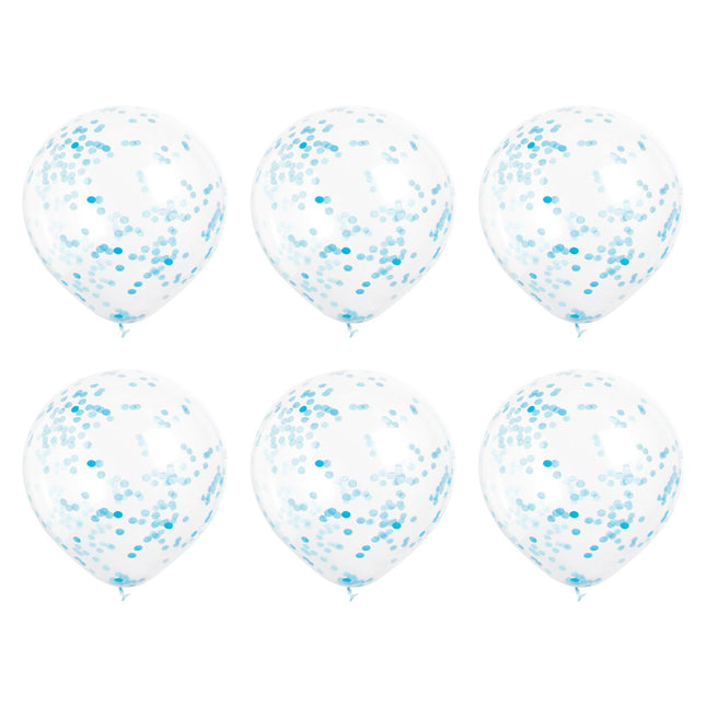 Konfetti Ballons Hellblau 30cm 6Stk