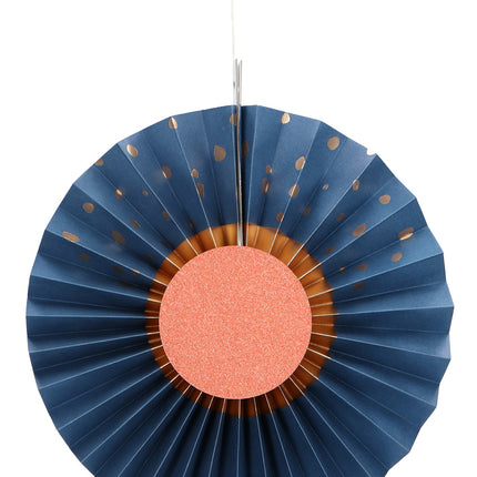 Papierfächer Blau 35cm 3Stück