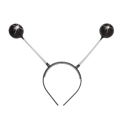 Schwarzer Haarreif Antenne mit Glitzer