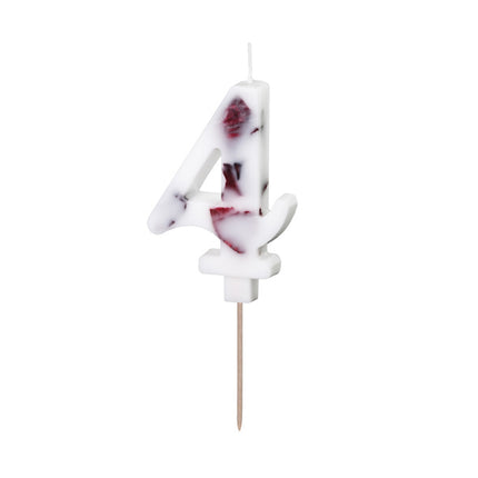 4 Jahr Kerze Blütenblätter 8cm