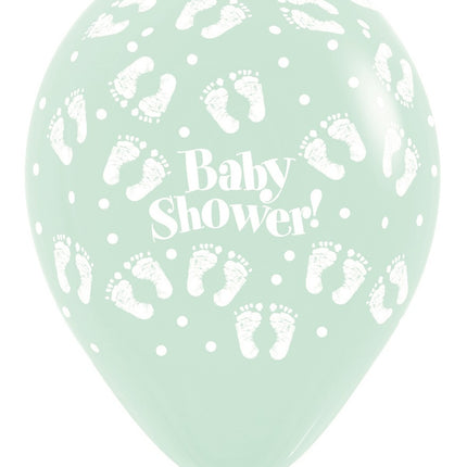 Ballons Baby Dusche Fußabdrücke Pastell Matte Mix 30cm 25pcs