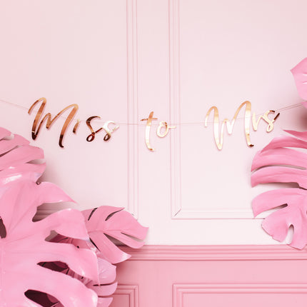 Hochzeitsgirlande Miss to Mrs, Rose Gold 76cm