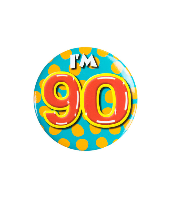 Ich bin 90 Button 90 Jahre 5,5cm