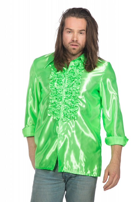 Disco Bluse Rüschen Grün