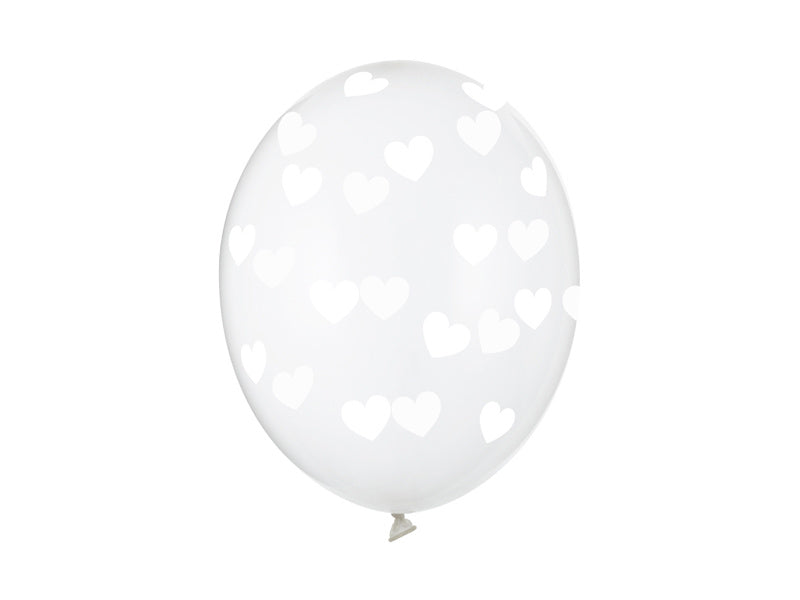 Transparente Ballons Weiße Herzen