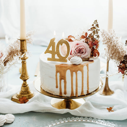 Kerze 40 Jahre Gold 7,5cm
