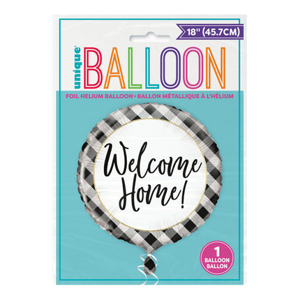 Heliumballon Welcome Home Schwarz 45cm leer