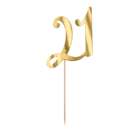 Tortenaufleger 21 Jahre Gold 20,5cm