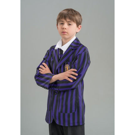 Kostüm Mittwoch Schuluniform Schwarz/Lila Junge