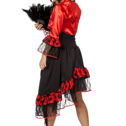 Spanisches Kleid Flamenco Rot Schwarz