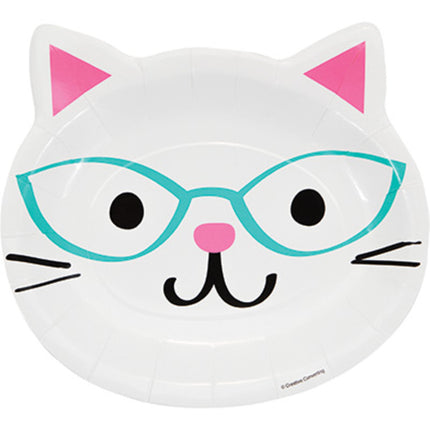Bunte Partykatzen Teller 23cm 8Stück