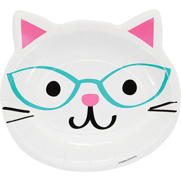Bunte Partykatzen Teller 23cm 8Stück