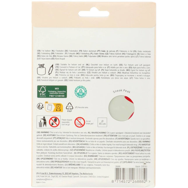 50 Jahre Helium Ballon Farbig Leer 45cm