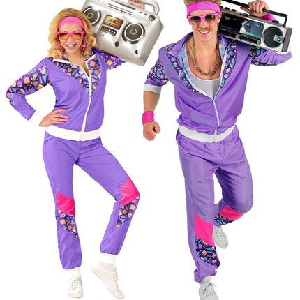 Neon 80S Trainingsanzug Faulty Lila
