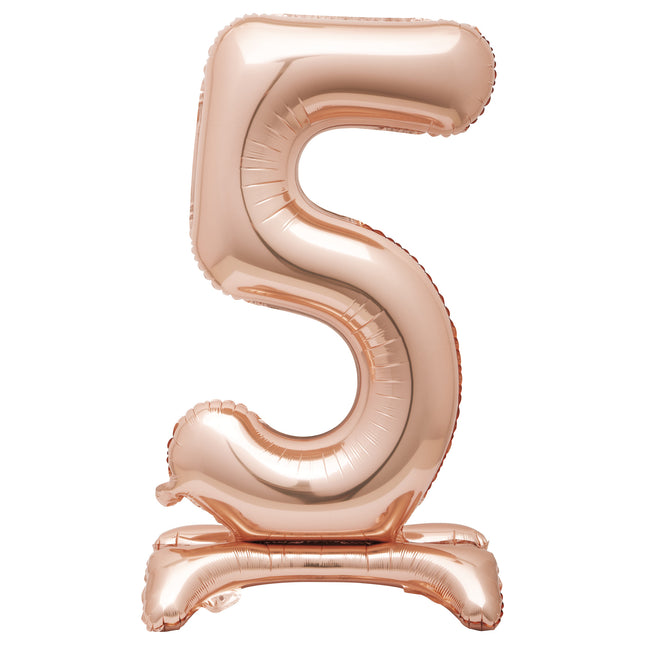 Folienballon Figur 5 Rose Gold Standard 76cm
