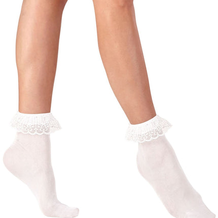 Weiße Socken mit Spitze
