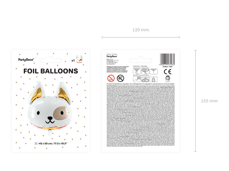 Helium Ballon Hund Leer 65cm