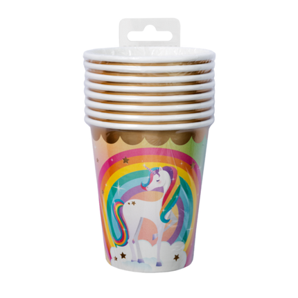 Einhorn Becher 9cm 8Stück