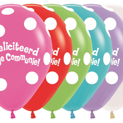 Ballons Kommunion Polka Dots Mix 30cm 50pcs