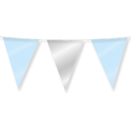 Silber Blaue Girlande 10m