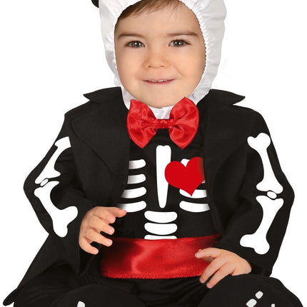 Skelett Halloween Kostüm Baby Rote Schleife