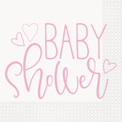 Baby Shower Servietten Rosa 16Stück
