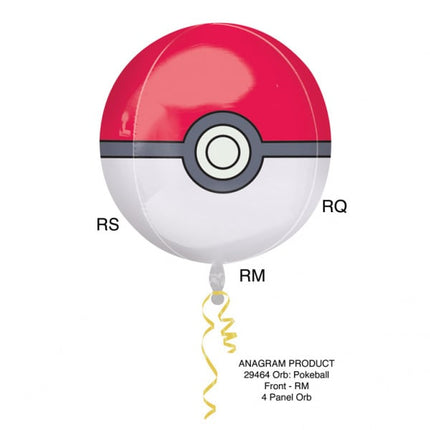 Pokemon Helium Ballon Pokeball 40cm leer