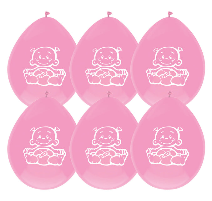 Geburt Ballons Mädchen 25cm 6Stk