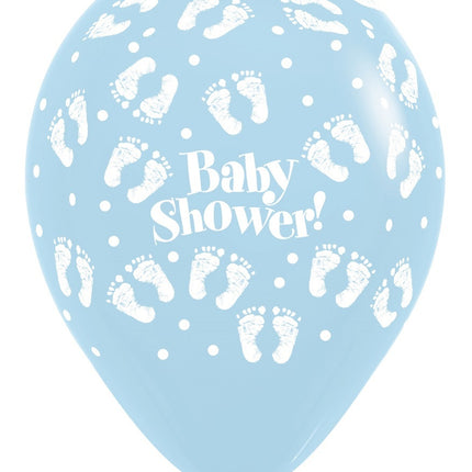 Ballons Baby Dusche Fußabdrücke Pastell Matte Mix 30cm 25pcs