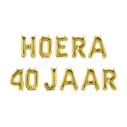 Gold Ballons Set 40 Jahre Hurra 1.9m