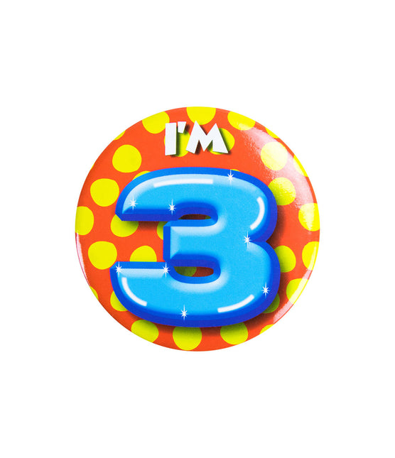 Ich bin 3 Button 3 Jahre 5,5cm