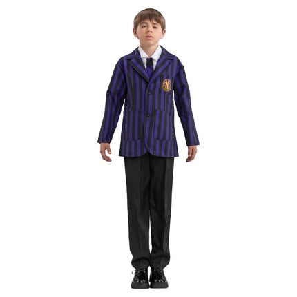 Kostüm Mittwoch Schuluniform Schwarz/Lila Junge