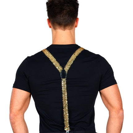 Hosenträger Pailletten Gold