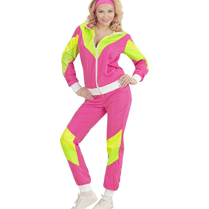 Neon 80S Trainingsanzug Faulty Grün Rosa