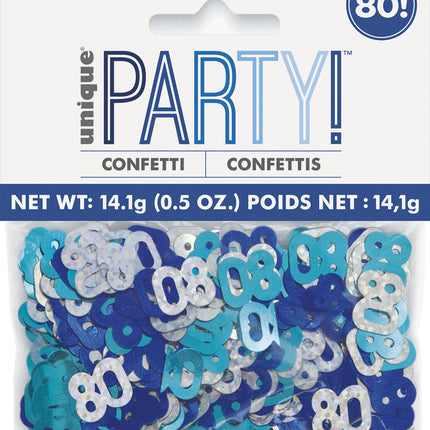 80 Jahre Konfetti Tasche Blau 14gr