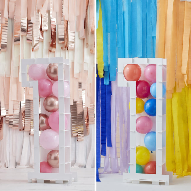 Weiße Ballons Standard 1 Jahr 81cm