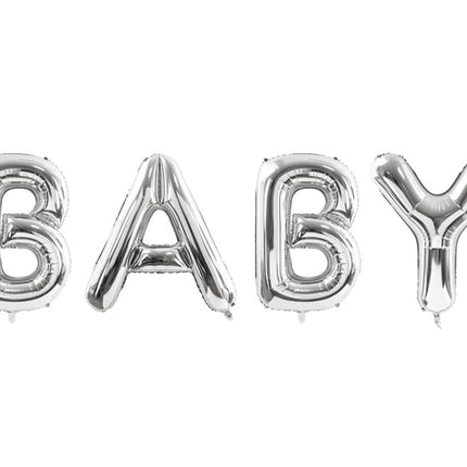 Buchstaben Ballon Set Baby Silber Leer 2.62m
