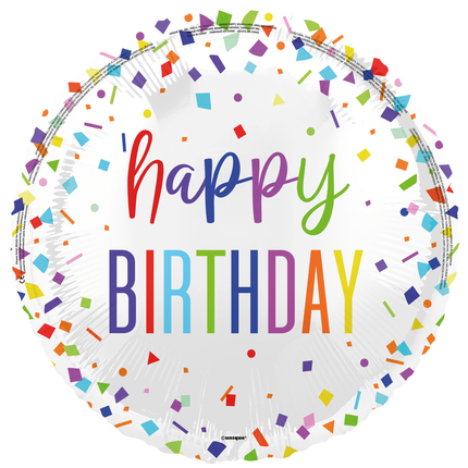 Happy Birthday Helium Ballon Regenbogen Leer 45cm