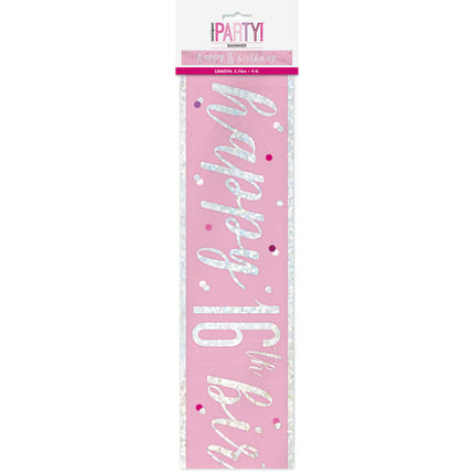 Banner 16 Jahre Rosa 2.74m